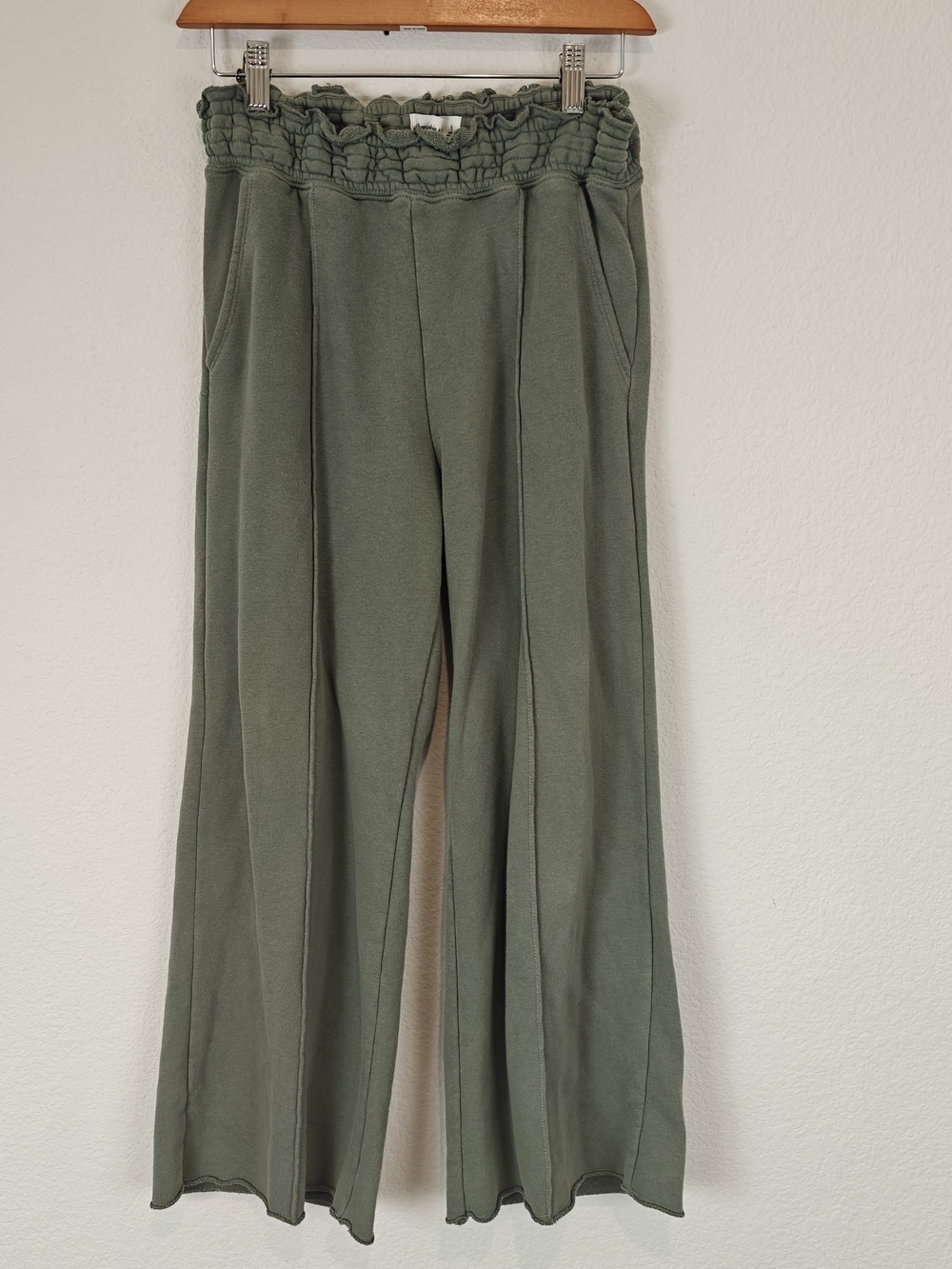 Abercrombie & Fitch Soft A&F Sage Green Wide Leg Lounge Pants High Rise Cozy S